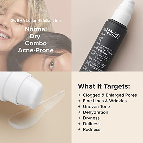 Paula's Choice SKIN PERFECTING 2% BHA Lotion Salicylic Acid Exfoliant - Facial Exfoliator for Blackheads & Pores (3.3 Oz)