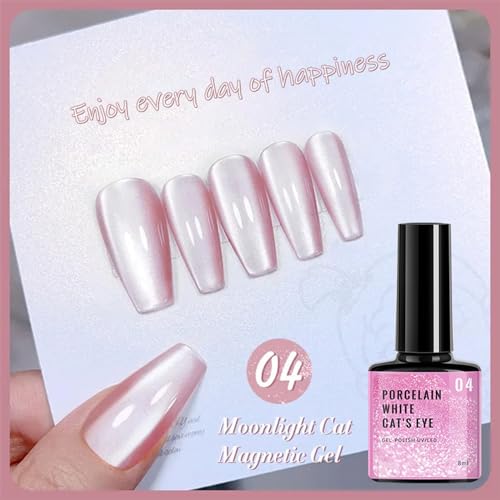 Azonee 8-Piece Glitter Holographic Nail Gel Polish Set | Shimmer Cat Eye Collection