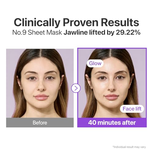 numbuzin No.9 NAD Bio Lifting Full Cover Facial Mask – Anti-Aging Sheet Mask with NAD+ & Collagen (4ea + Gift)