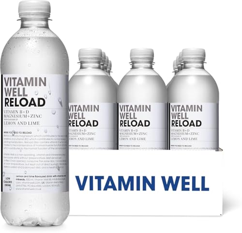 Vitamin Well Reload - Lemon/Lime Electrolyte Drink with Vitamins B, D, Magnesium & Zinc (12-Pack, 500ml)