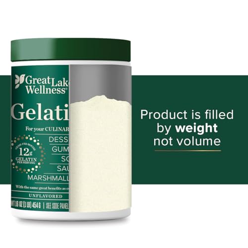 Great Lakes Wellness Beef Hide Gelatin - Unflavored Collagen Joint Care - 16 oz (454 g)