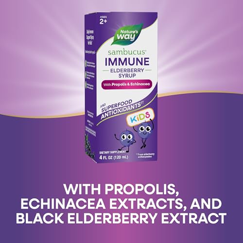 Nature's Way Sambucus For Kids - Standardized Elderberry Syrup - Immune Support - 4 fl oz (120 ml)