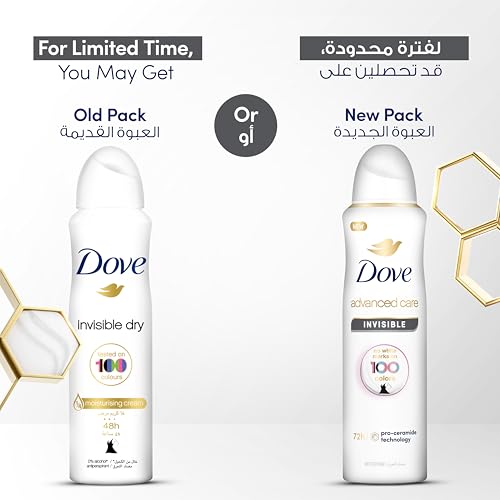 Dove Advanced Care Antiperspirant Deodorant Spray - Invisible, No White Marks, 150ml