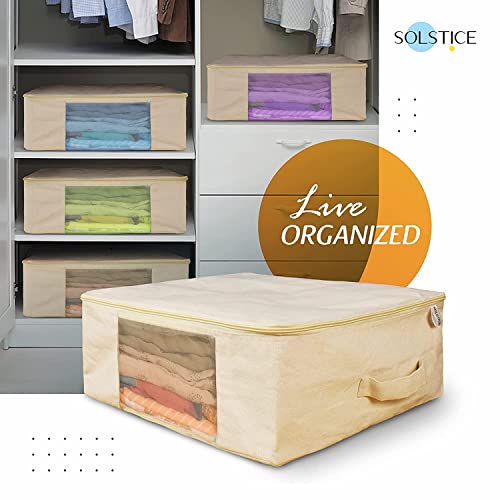 SOLSTICE Cotton Canvas Saree Covers with Zip (Set of 6) – Durable Wardrobe Storage for Women’s Dresses