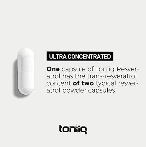 Toniiq Ultra High Purity Resveratrol Capsules - 98% Trans-Resveratrol, 60 Caps