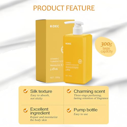 Turmeric & Vitamin C Cream Face Body Lotion – Firming, Brightening, and Moisturizing Skin Care 300ml