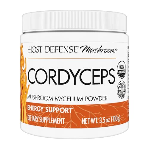 Host Defense Cordyceps Mushroom Mycelium Powder for Energy & Stamina, 100g