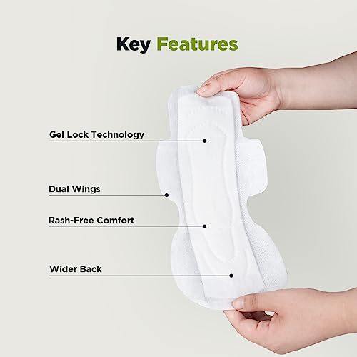 Pee Safe Ultra Thin XXL Sanitary Pads for Women - Rash-Free, Cottony Soft with Wings