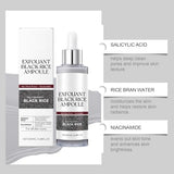 2PCS Day & Night Exfoliating Ampoule - Black and White Rice Duo for Glowing Skin, Brightening & Hydrating Peel