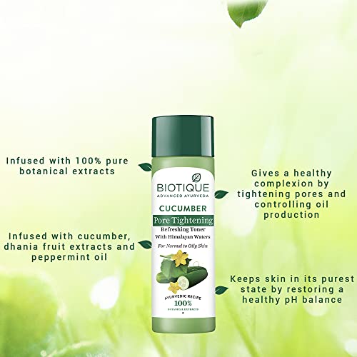 Biotique Bio Cucumber Pore Tightening Toner with Himalayan Waters - 120 ML