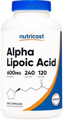 Alpha Lipoic Acid 600mg Capsules - 240 Count, Gluten-Free, Vegan, Soy-Free & Non-GMO Dietary Supplement