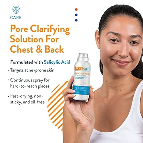 Salicylic Acid Body Spray for Acne - Pore Clarifier for Chest and Back, 5 oz