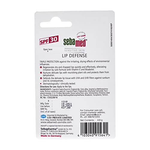 Sebamed Lip Defense SPF 30 - Dry Lip Balm with Vitamin E