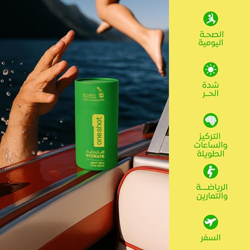 oneshot Hydration Lime Burst Electrolyte Powder - No Sugar, No Junk, No Aftertaste - 6 Electrolytes + 4 Vitamins + Zinc