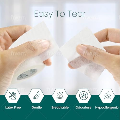 Paper Surgical Tape 2" x 11yd with 10pc Gauze Pads - Microporous Medical Tape for Sensitive Skin