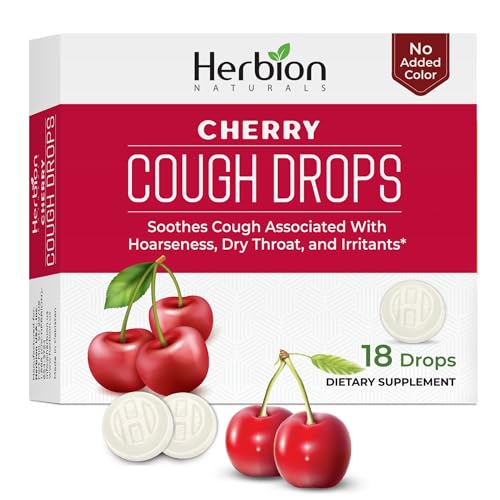 Herbion Naturals Cherry Cough Lozenges for Sore Throat Relief - 18 Count Oral Anesthetic