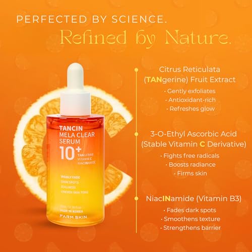 Farm Skin Vitamin C Serum with Niacinamide & Tangerine - 70ml | Dark Spot Corrector, Brightening & Hydrating Korean Skincare