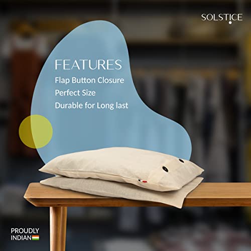 SOLSTICE Cotton Saree Cover Set of 10 - 16x14 Inches with Mesh Window for Travel & Wardrobe Organization