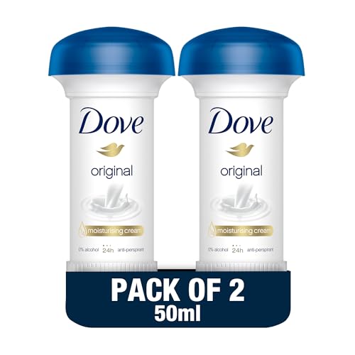 Dove Women's Antiperspirant Deodorant Cream (2 Pack) - 24H Protection, Alcohol-Free