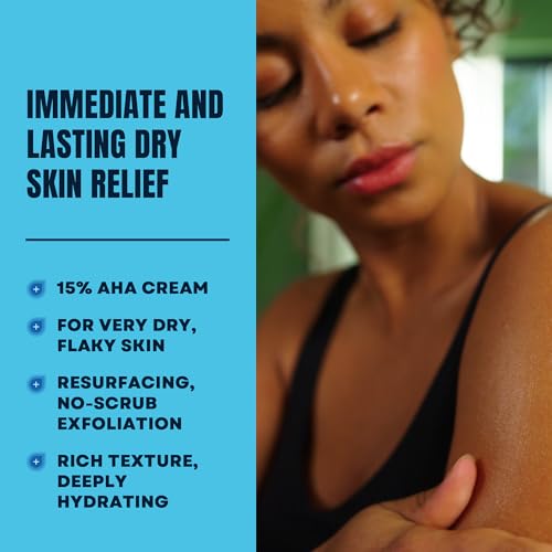 AmLactin Intensive Healing Body Cream - 12 oz - 2-in-1 Exfoliator & Moisturizer with 15% Lactic Acid & Ceramides for 24-Hour Hydration