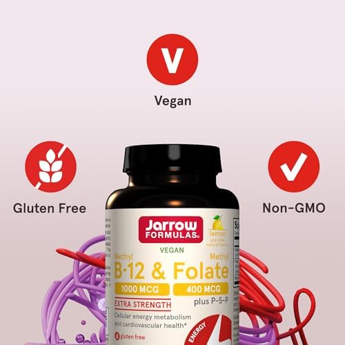 Jarrow Formulas Methyl B12 & Folate Lozenges - Energy & Mood Support