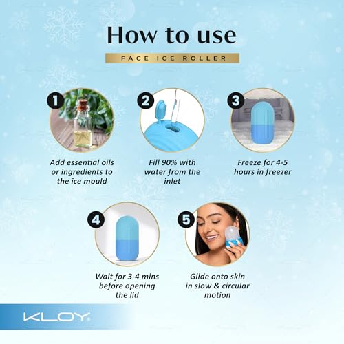 KLOY Ice Roller for Face, Neck & Body - Reduces Puffiness & Soothes Skin - Random Color