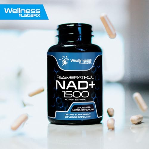 Liposomal NAD+ 1500mg Supplement with Resveratrol - Cellular Health & Anti-Aging (USA Made)