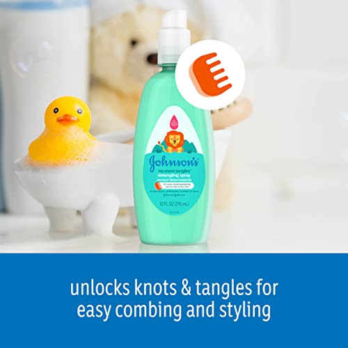 Johnson's No More Tangles Kids Detangling Spray - Hypoallergenic Tear-Free Hair Care for Wet or Dry Hair
