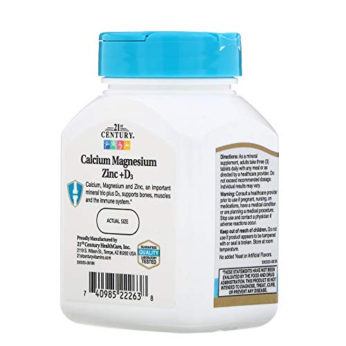 21st Century Cal Mag Zinc D3 Supplement - Bone & Immune Health (90 Tablets)