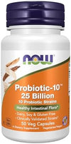 Now Foods Supplements Probiotic 10™ 25 Billion With 10 Probiotic Strains Dairy Soy And Gluten Free Strain Verified 50 Veg Capsules