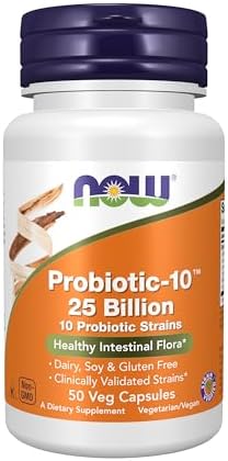 Now Foods Supplements Probiotic 10™ 25 Billion With 10 Probiotic Strains Dairy Soy And Gluten Free Strain Verified 50 Veg Capsules