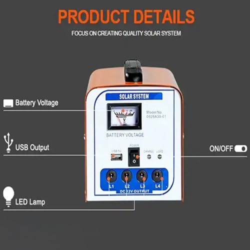 Solar Camping Power System - 12V 4 Bulbs with Mobile Charger