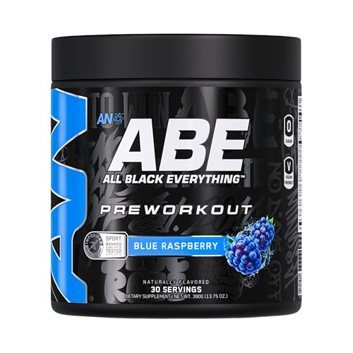 All Black Everything Pre-Workout Powder - 30 Servings | Blue Razz | 350mg Caffeine
