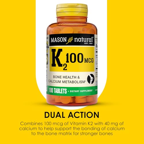 Mason Natural Vitamin K2 100 Mcg Tablets | Bone & Heart Support