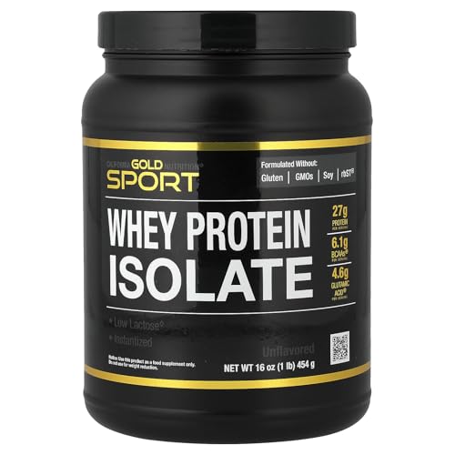 California Gold Nutrition Sport Whey Protein Isolate - Unflavored, 1 lb