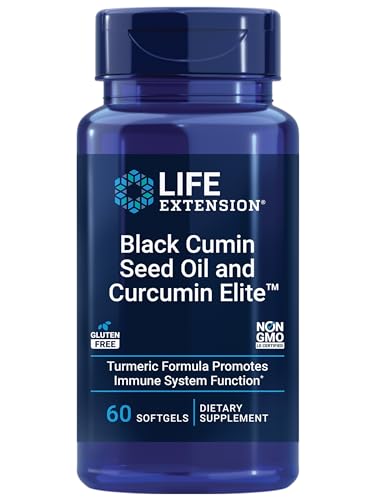 Life Extension Black Cumin Seed Oil & Curcumin Elite Turmeric Extract - 60 Softgels for Joint & Immune Support