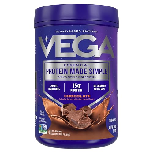 Vega Protein Made Simple - Dark Chocolate Plant-Based Powder, 9.6 oz