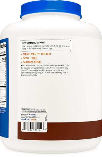 Nutricost Whey Protein Isolate Powder - Milk Chocolate Flavor, 5LBS