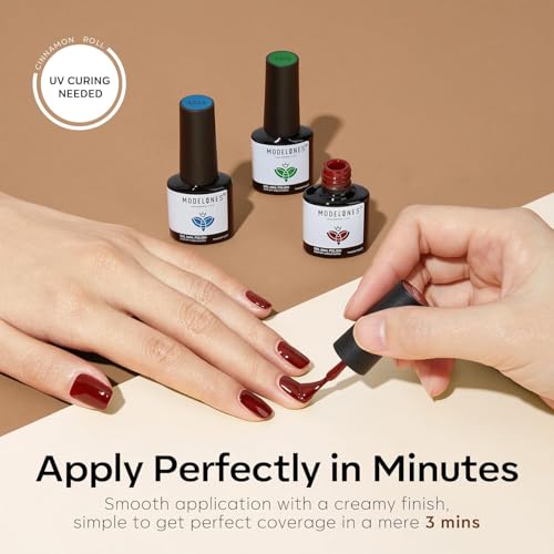 Modelones 32-Piece Gel Nail Polish Kit - 28 Rainbow Colors with Glossy & Matte Top Coats