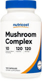 Nutricost Mushroom Complex Supplement - 120 Capsules with 10 Mushroom Blend