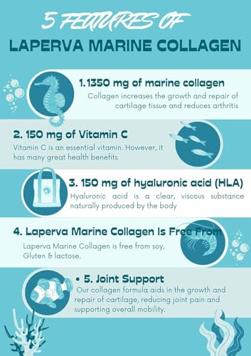 Laperva Marine Collagen 1350mg with Vitamin C & Hyaluronic Acid - 90 Capsules