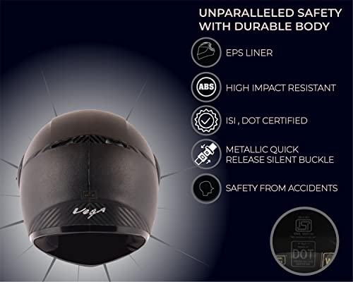 VEGA Cliff Full Face Motorcycle Helmet - Red/White, Premium Protection & Style