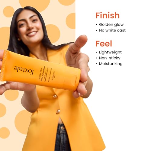 Foxtale Glow Sunscreen SPF 50 PA++++ with Vitamin C and Niacinamide for Dewy Skin