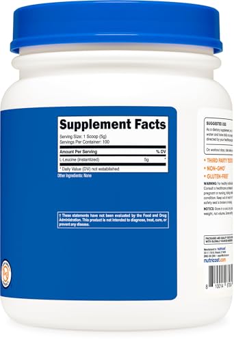 Nutricost Pure L-Leucine Powder - Muscle Building & Recovery (500g)