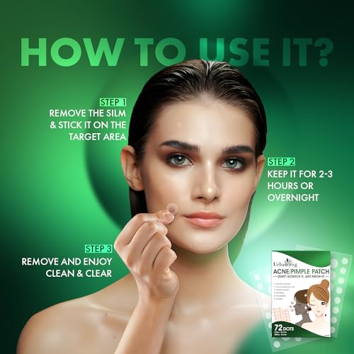Urban Yog Acne Pimple Patch - 72 Invisible Hydrocolloid Stickers for Overnight Pimple & Acne Absorption