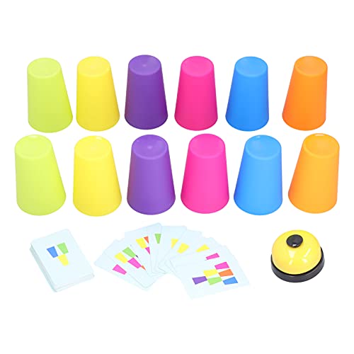NIBEMINENT Stacking Cups: Educational Picture Card Game for Toddlers