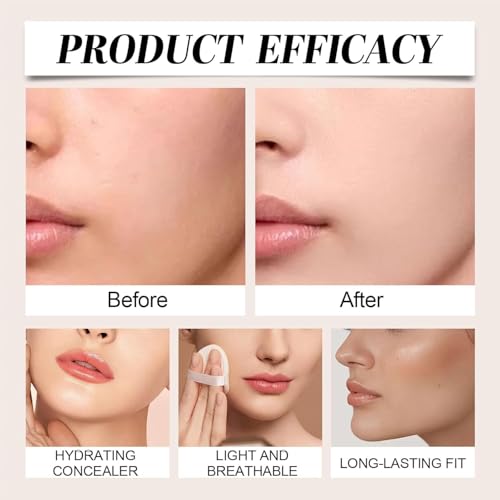 Full Coverage BB Cream & Color Correcting Concealer - Waterproof, Sweat-Proof, Lightweight - Fair to Light Skin