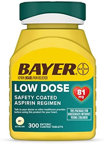 Bayer, Safety Coated Aspirin Regimen, Low Dose, 81 mg, 300 Enteric Coated Tablets