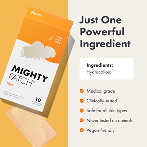 Hero Cosmetics Mighty Patch XL Hydrocolloid Patches for Nose Pores & Acne - 10 Count