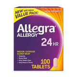 Allegra 24HR Adult Non-Drowsy Antihistamine Tablets 100-Count 180mg - 24-Hour Allergy Relief